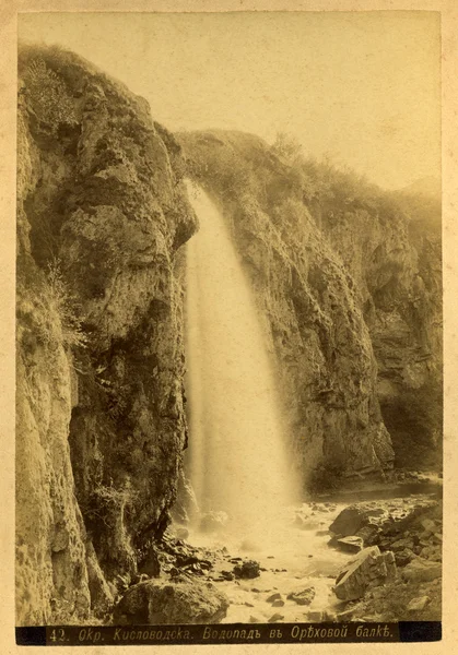 Vintage postcard.waterfall. — Foto de Stock