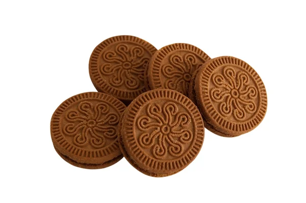 stock image Five chocolate biscuits