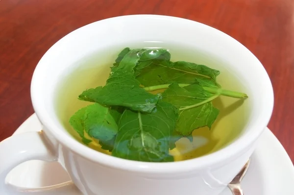 Зеленый чай с мятой — стоковое фото