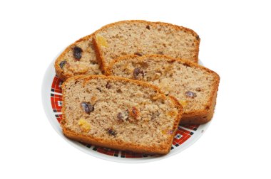 Brown cake with dried fruits clipart