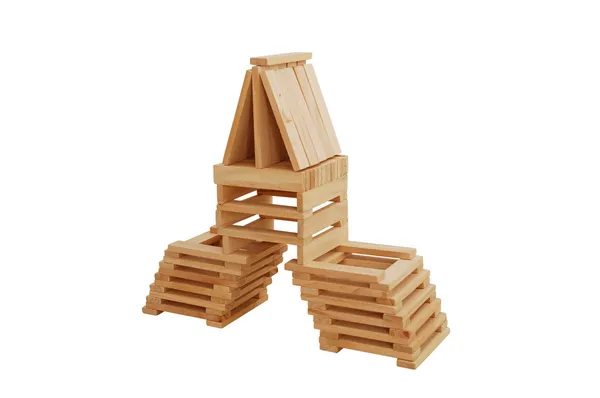 stock image Building from wooden blocks