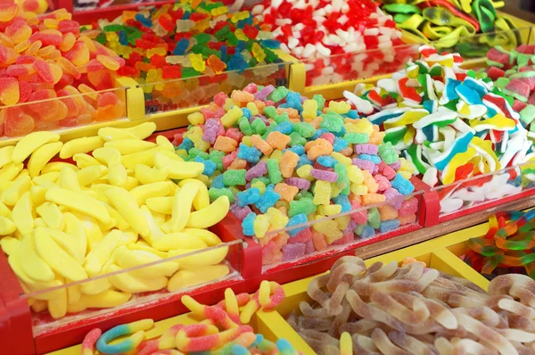 Markt stand van snoepjes — Stockfoto