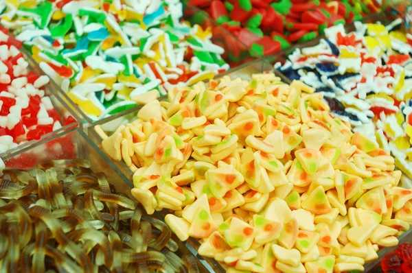 Markt stand van snoepjes — Stockfoto