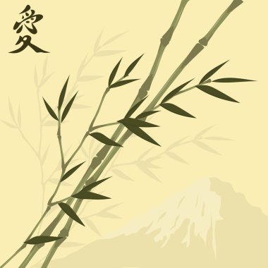 Japanese background with bambo clipart