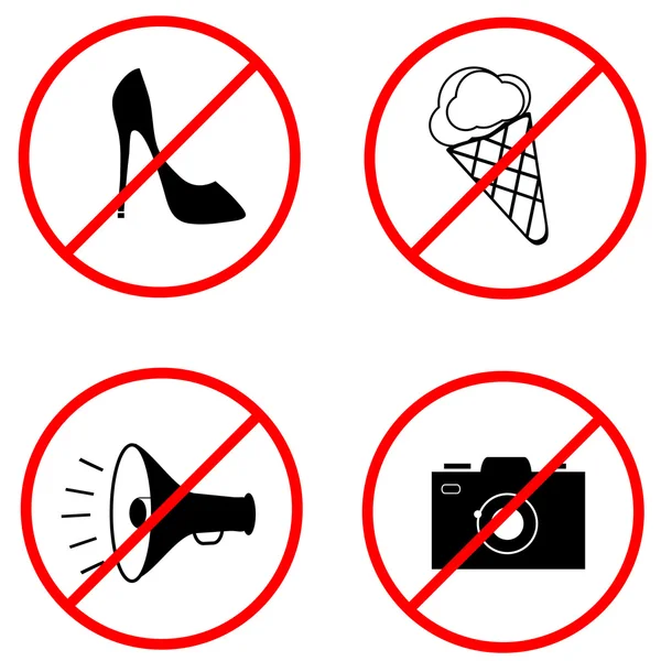 Cuatro señales prohibidas — Archivo Imágenes Vectoriales