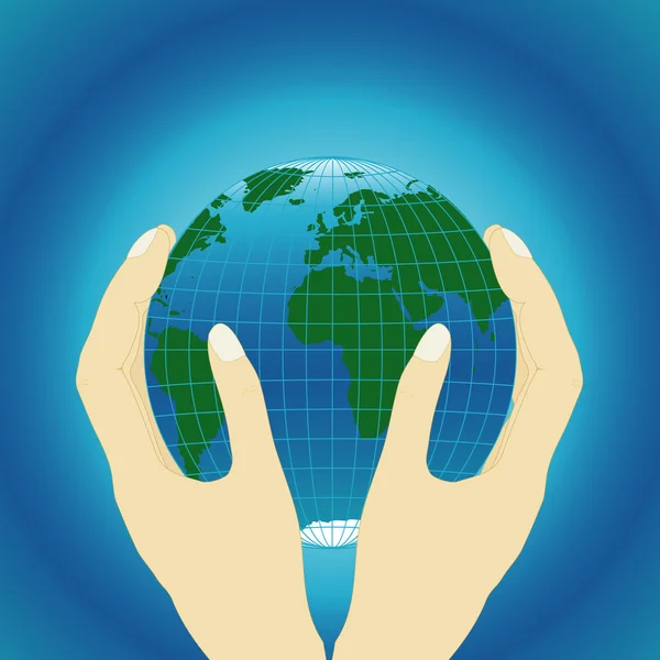 Globe in hand — Stock Vector