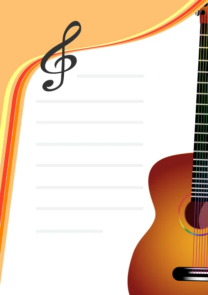 Brief mit Gitarre — Stockvektor