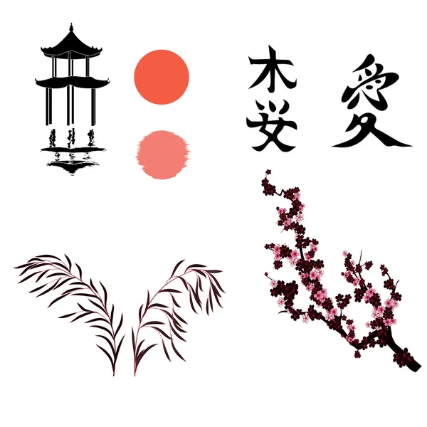 Japanese elements — Stock Vector
