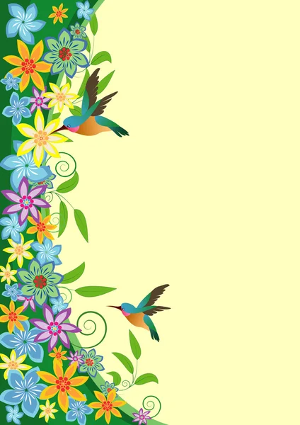 Background with hummingbirds — Stock Vector