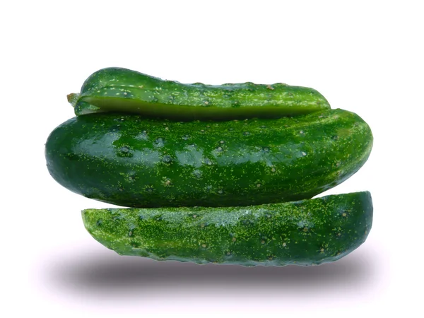 Twee groene komkommers — Stockfoto