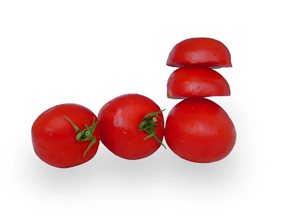 Cuatro tomates rojos — Foto de Stock