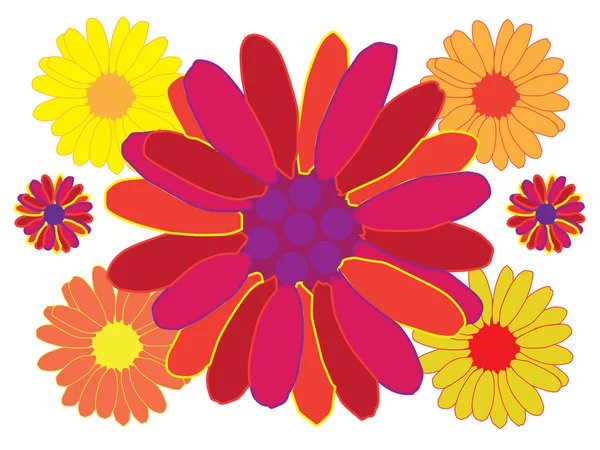 Multicolor kwiaty — Wektor stockowy