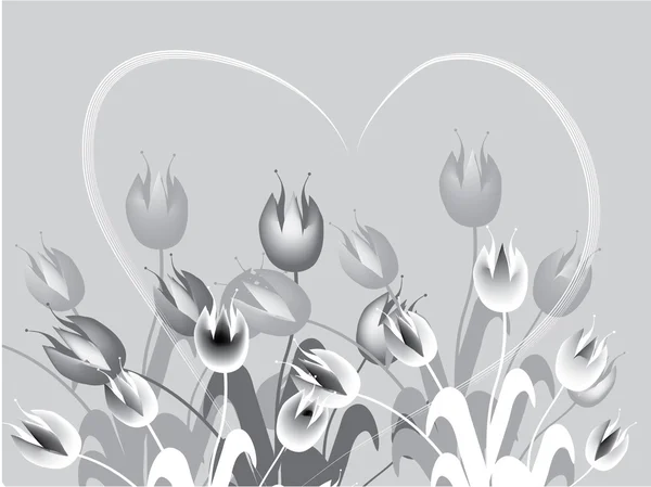 Šedé tulipány — Stockový vektor