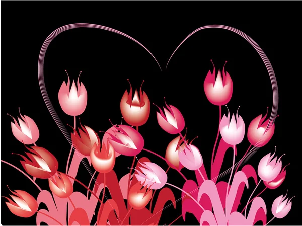 Tulipanes rojos — Archivo Imágenes Vectoriales