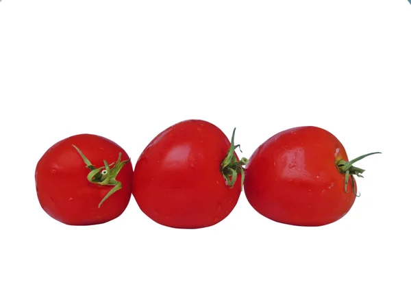 Tres tomates rojos — Foto de Stock