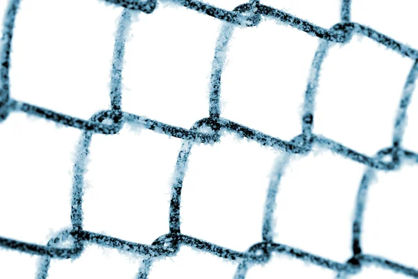 分離されたチェーン リンク フェンスに霜 — ストック写真