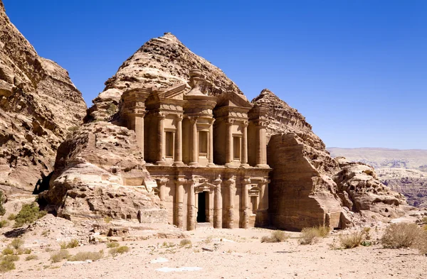 The Monastery in ancient city of Petra 图库图片