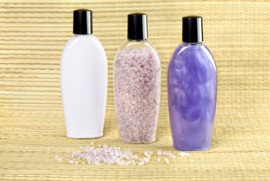 Cosmetic bottles with gel clipart