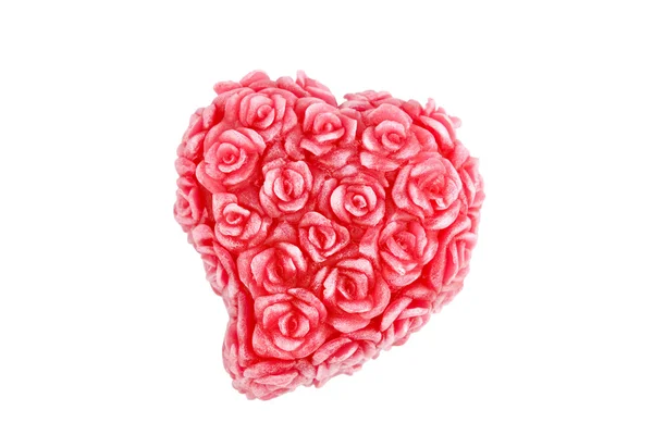 Hjärta med rosor av vax — Stockfoto