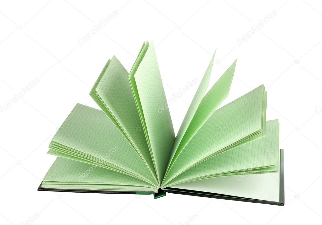 Blank notepad with open lined pages