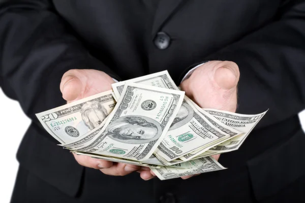 Hands holding dollars — Stock Photo, Image