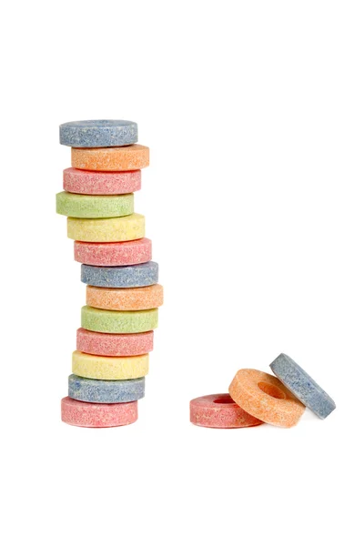 堆的多彩多姿的维生素糖果 — 图库照片