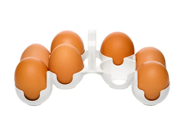 Kahverengi tavuk yumurtası konteyner — Stok fotoğraf