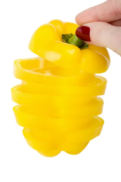 Yellow paprika slices — Stock Photo, Image