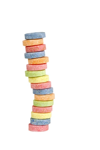 色とりどりのビタミンのお菓子の山 — ストック写真