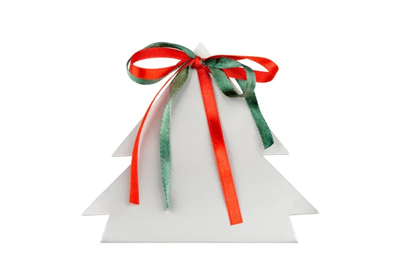 リボンと紙のクリスマス ツリー — ストック写真
