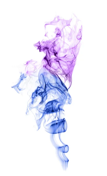 Kolorowy dym izolowany na białym — Zdjęcie stockowe