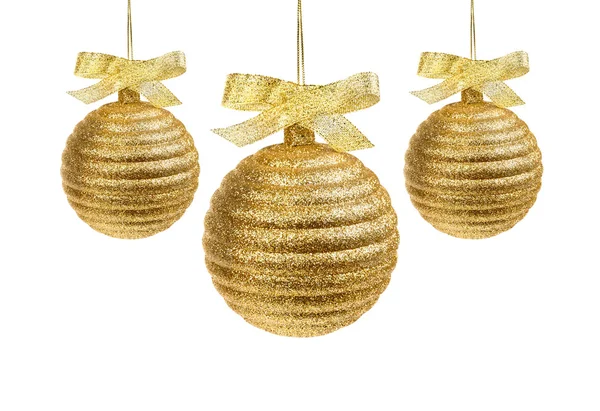 3 つのゴールデン クリスマス ボール — Φωτογραφία Αρχείου
