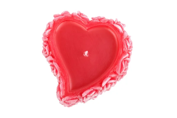 Candela a forma di cuore con rose — Foto Stock
