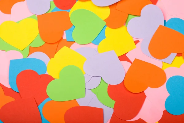 Multicolored paper hearts — Stock Photo, Image