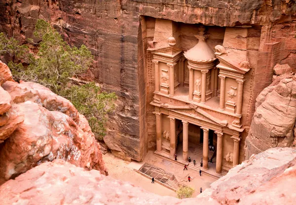 O Tesouro. Cidade antiga de Petra — Fotografia de Stock
