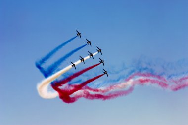 Aerobatic team at airshow clipart