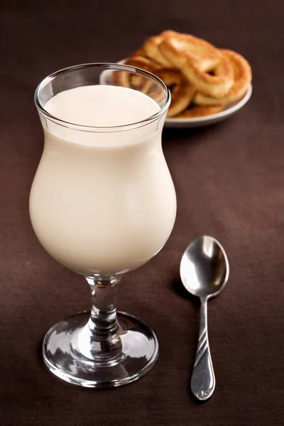 Coquetel de leite e biscoitos de canela — Fotografia de Stock