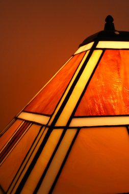 Stained glass lamp close-up clipart