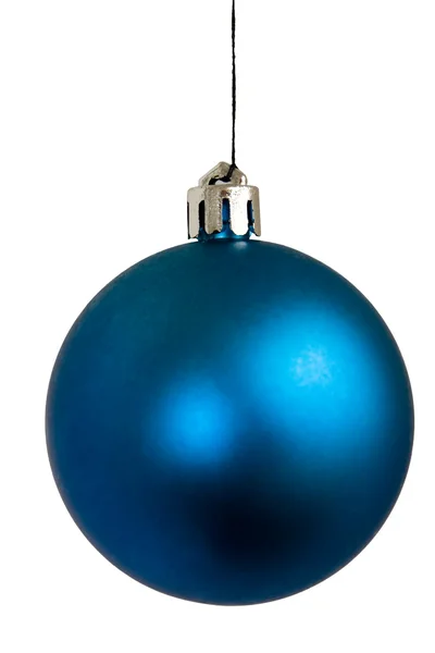 孤立的蓝色圣诞球 — 图库照片