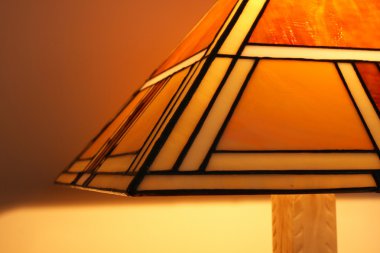 Stained glass lamp close-up clipart