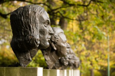 Sculptures of polish historical scientis