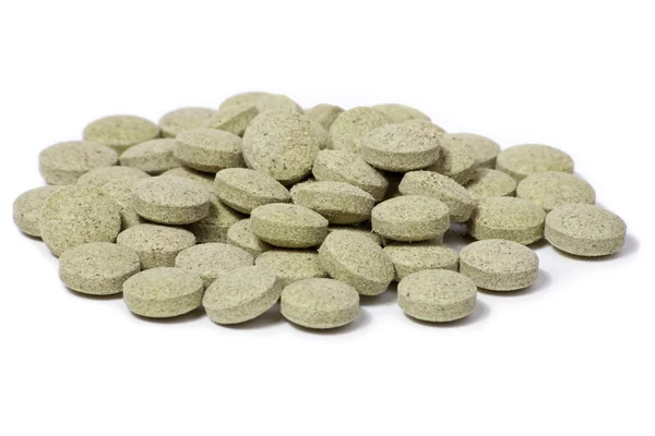 Zielone tabletki — Zdjęcie stockowe