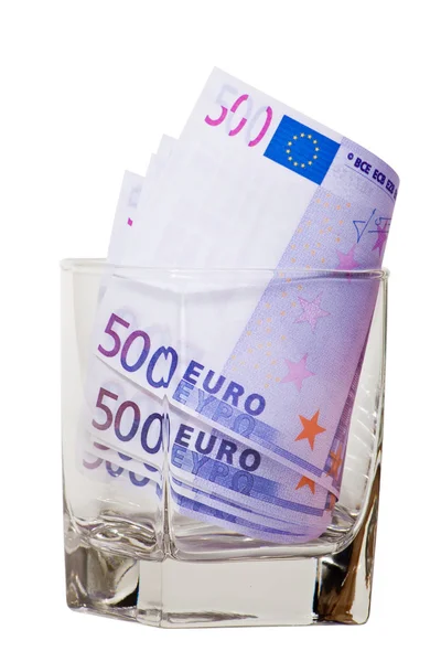Евро в стекле — стоковое фото