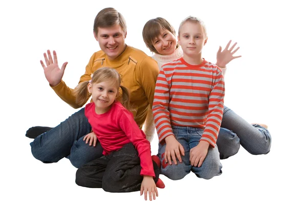 Веселая семья — стоковое фото
