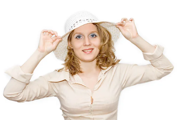 Chica en un sombrero — Foto de Stock