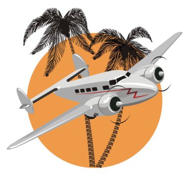 Cartoon retro airplane