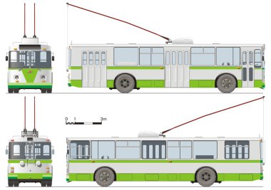 Vector urban trolleybus