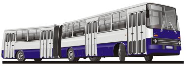 City bus articulated isolated