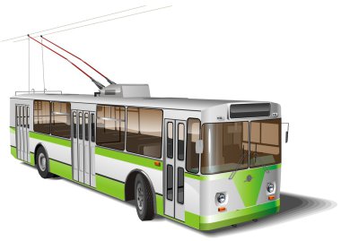 Urban trolleybus isolated