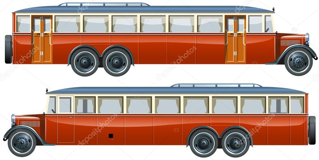 Vector vintage bus liner — Stock Vector © mechanik #1812475